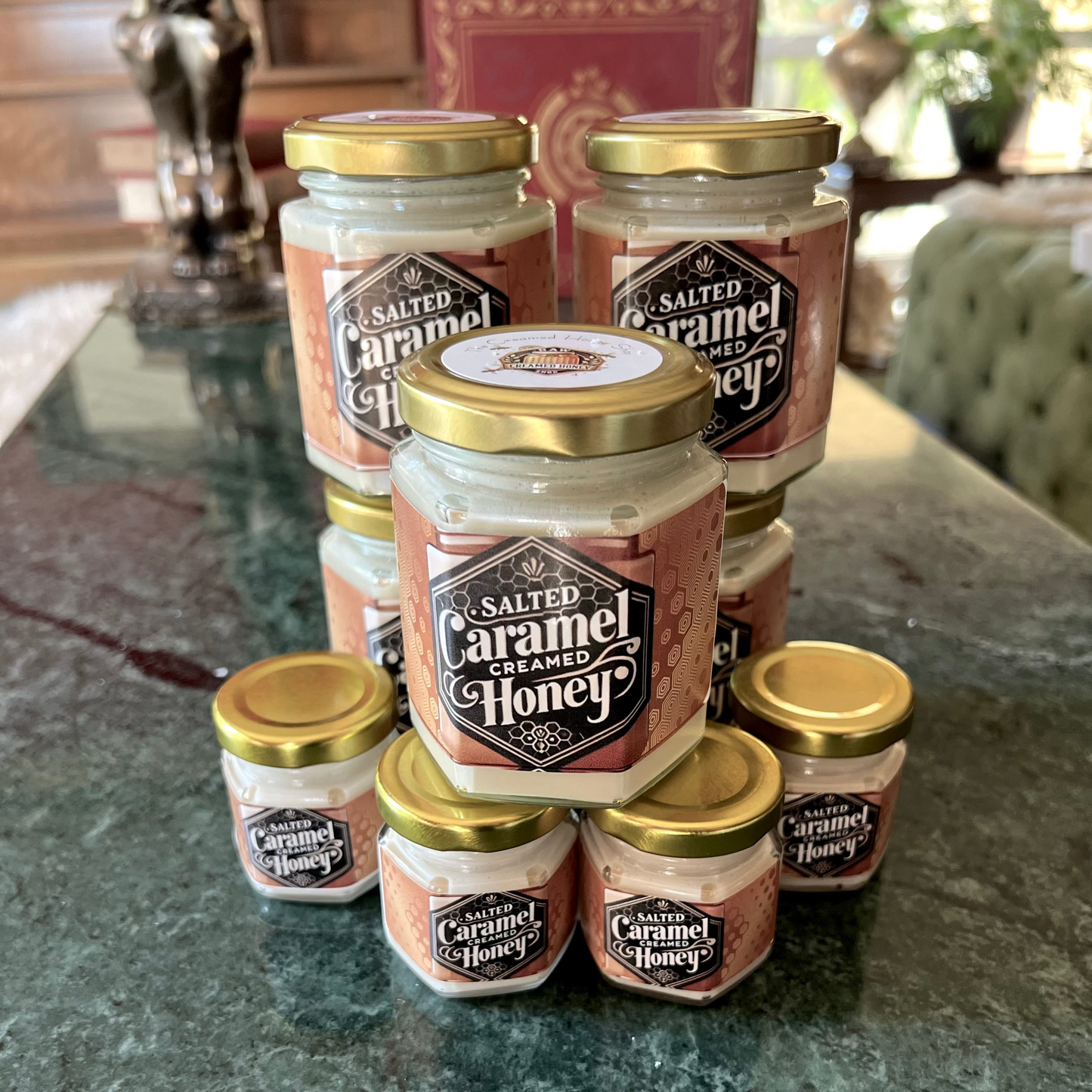 6oz Gourmet Salted Caramel Creamed Honey β Sweet and Salty, The Perfect Gift for Food Lovers