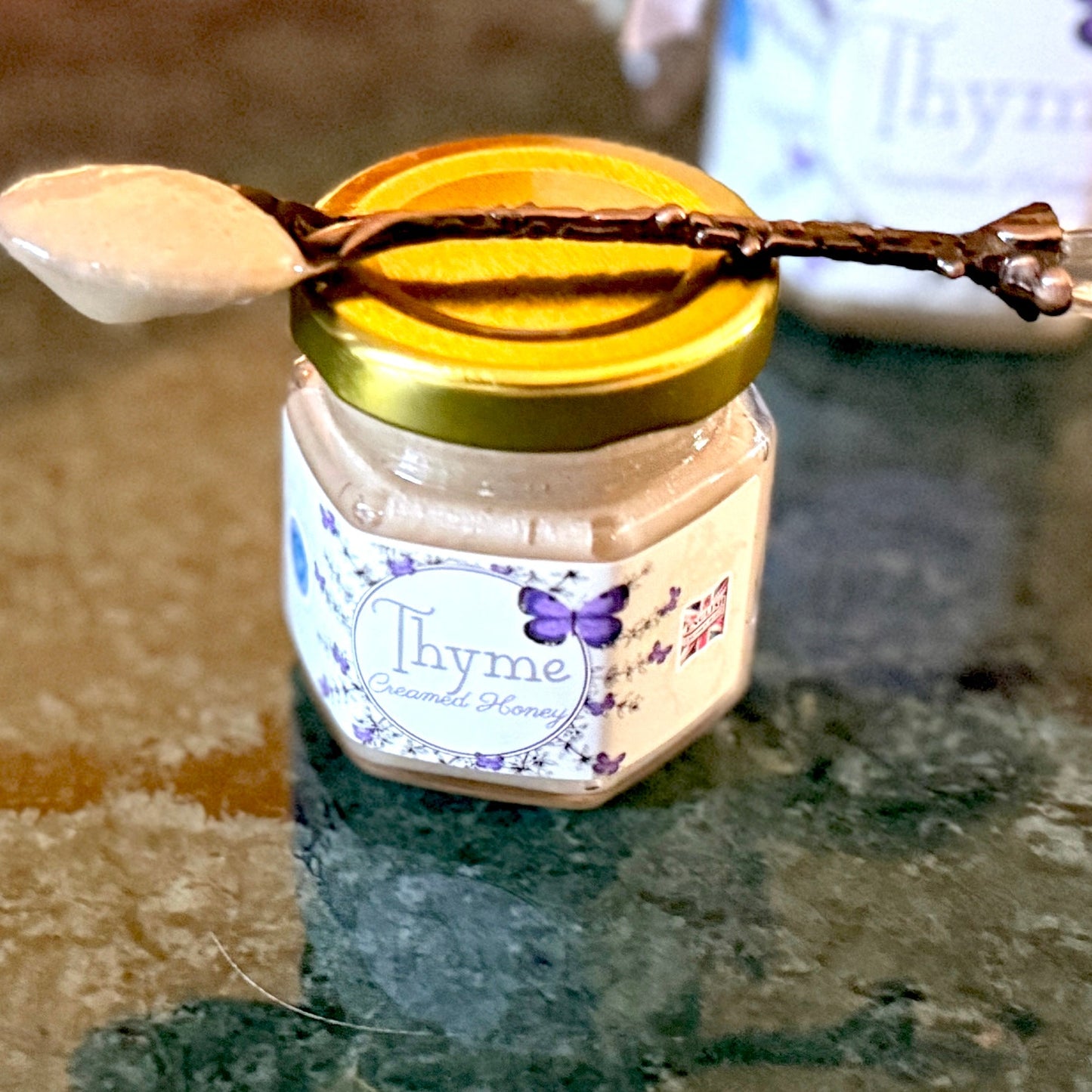 Small-Batch Greek Creamed Honey with Organic Thyme – Artisan 6oz Jar for Cheese Boards and Savory Dishes