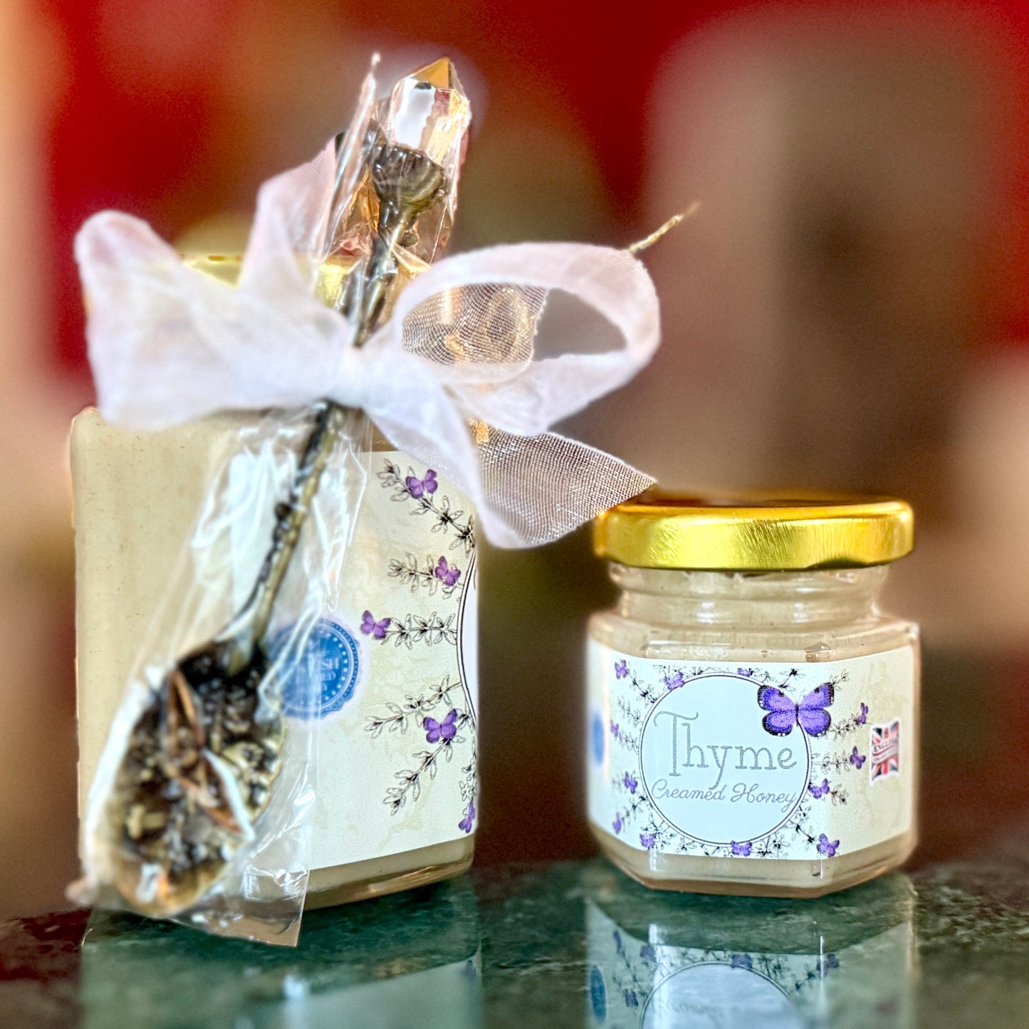Organic Thyme Creamed Honey – Gourmet Honey Spread in 6oz Jar Featuring Earthy Greek Thyme Essence
