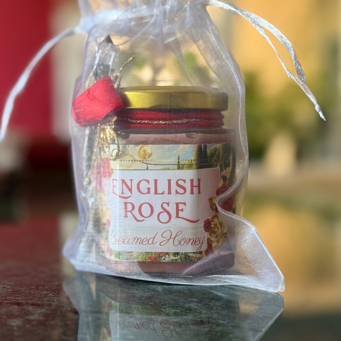 Rose Creamed Honey Paired with Tea and Shortbread – Perfect Gift for Tea Time or Book Club Hostess