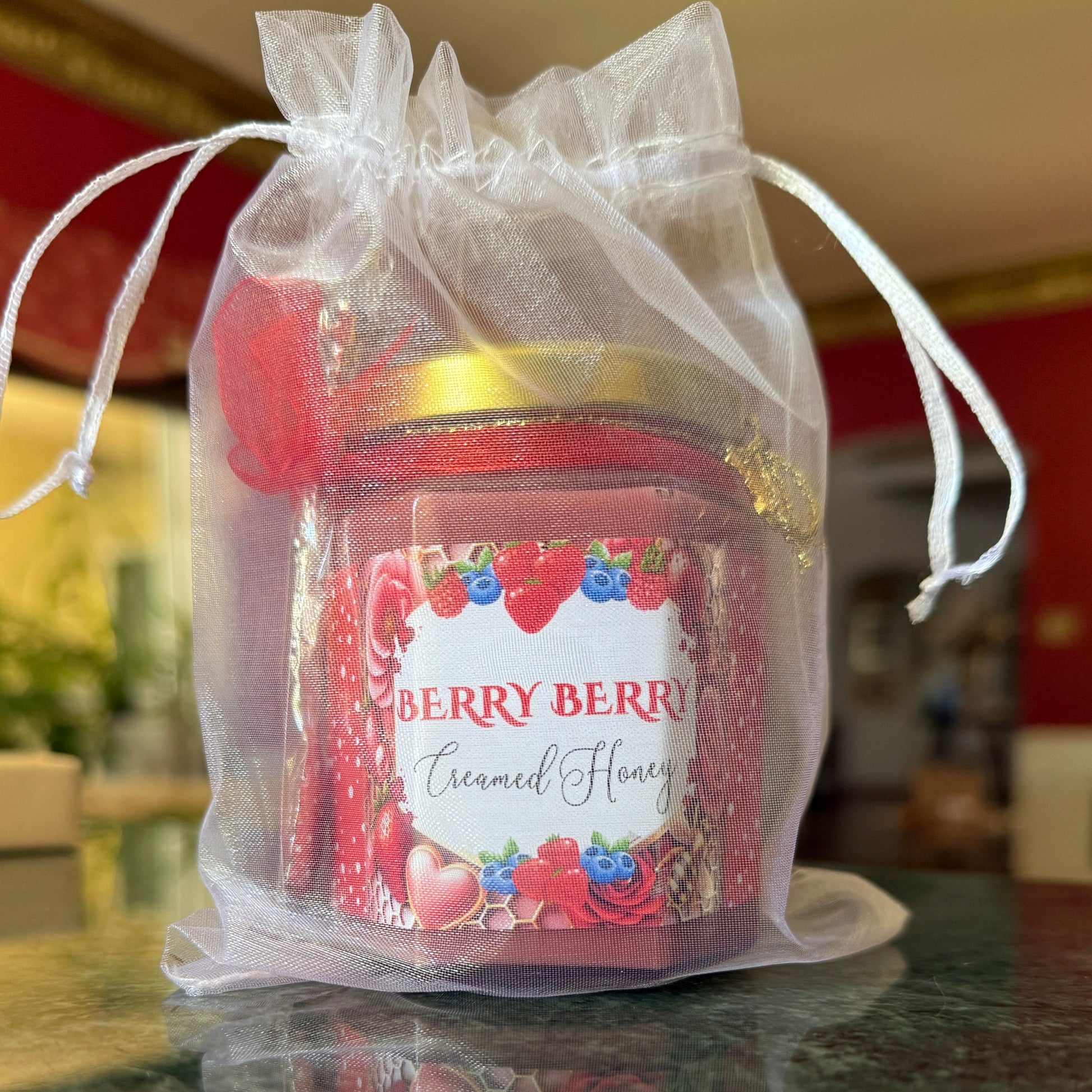 Berry Creamed Honey Paired with Toast and Tea – Gourmet Gift for Brunch or Hostess