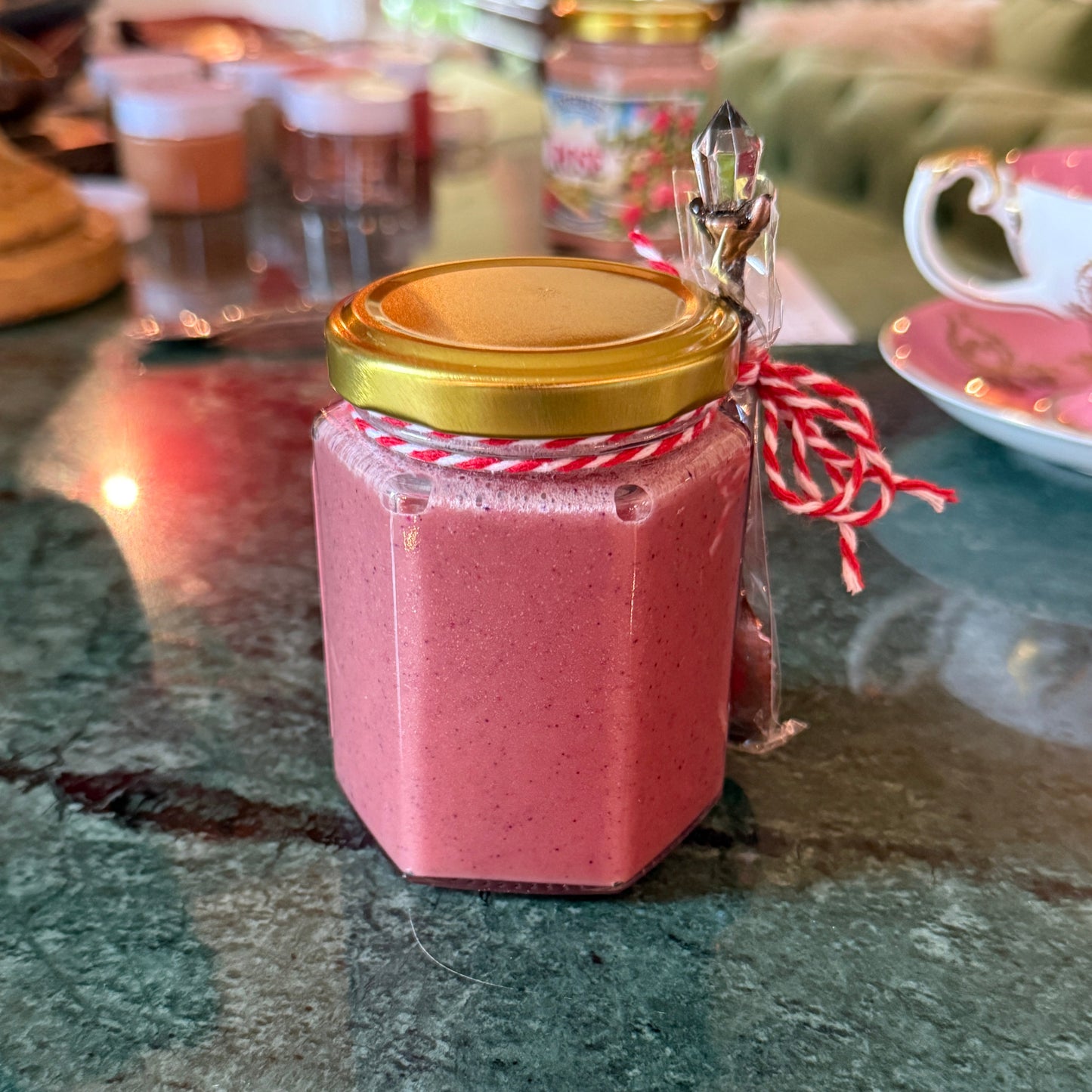 Gourmet Berry Berry Creamed Honey – Raspberry & Strawberry Flavored, 6oz Glass Jar, Perfect for Desserts