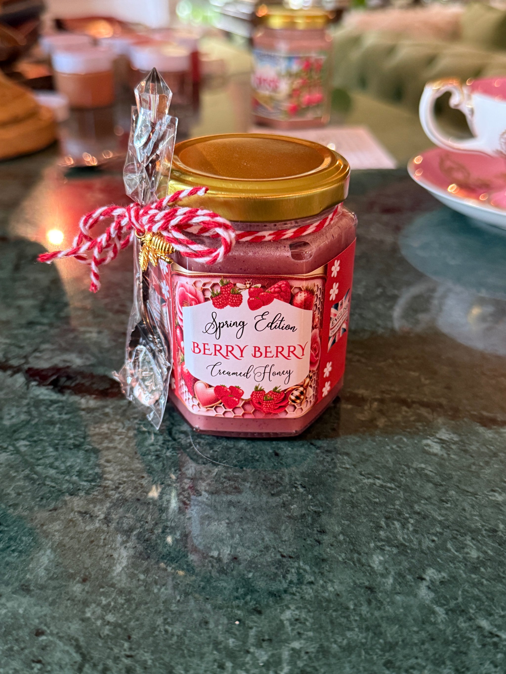 Berry Berry Creamed Honey Gift – 6oz Gourmet Glass Jar, Raspberry & Strawberry Flavored