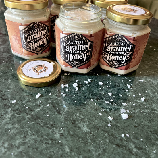 Gourmet Salted Caramel Creamed Honey – 6oz Glass Jar, Ideal for Gifting & Sweet Treats